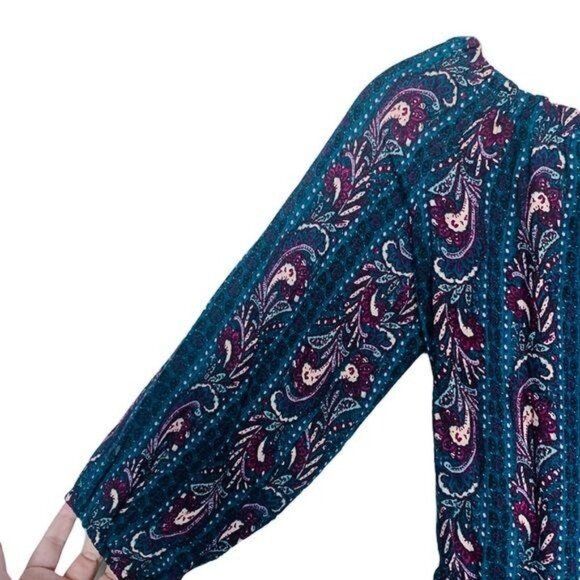 2/$30 American Eagle Paisley Print Boho Off the Shoulder Romper Jumper XS - Picture 5 of 6